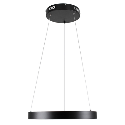 GloboStar® NEMESIS 61155 Κρεμαστό Φωτιστικό Δαχτυλίδι-Κύκλος LED CCT 30W 3513lm 360° AC 220-240V - Εναλλαγή Φωτισμού μέσω Τηλεχειριστηρίου All In One Ψυχρό 6000k+Φυσικό 4500k+Θερμό 2700k Dimmable Φ40cm - Μαύρο - 3 Years Warranty