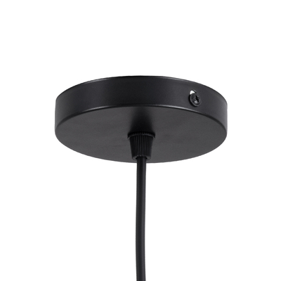 GloboStar® MONROE 00957 Μοντέρνο Κρεμαστό Φωτιστικό Μπάλα Μονόφωτο 1 x E27 IP20 Μαύρο Μέταλλο με Λευκό Γυαλί - Μ30 x Π30 x Υ75cm