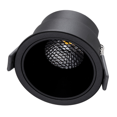 GloboStar® PLUTO-M 60256 Χωνευτό LED Spot Downlight TrimLess Φ8.4cm 10W 1300lm 38° AC 220-240V IP20 Φ8.4 x Υ5.9cm - Στρόγγυλο - Μαύρο & Anti-Glare HoneyComb - Φυσικό Λευκό 4500K - Bridgelux COB - 5 Years Warranty