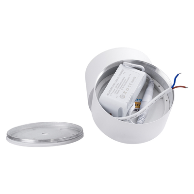 GloboStar® OMEGA-S 60299 Επιφανειακό LED Spot Downlight Φ10cm 12W 1500lm 36° AC 220-240V IP20 Φ10 x Υ10.5cm - Στρόγγυλο - Λευκό - Θερμό Λευκό 2700K - Bridgelux COB - 5 Years Warranty