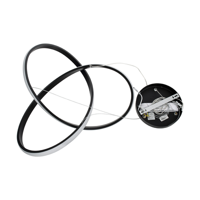 GloboStar® DEXTER 61049 Κρεμαστό Φωτιστικό Οροφής Design LED CCT 72W 8064lm 300° AC 220-240V - Εναλλαγή Φωτισμού μέσω Τηλεχειριστηρίου All In One Ψυχρό 6000k+Φυσικό 4500k+Θερμό 2700k Dimmable Φ56cm - Μαύρο - 3 Years Warranty