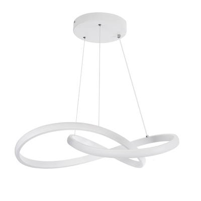 GloboStar® DEXTER 61050 Κρεμαστό Φωτιστικό Οροφής Design LED CCT 72W 8064lm 300° AC 220-240V - Εναλλαγή Φωτισμού μέσω Τηλεχειριστηρίου All In One Ψυχρό 6000k+Φυσικό 4500k+Θερμό 2700k Dimmable Φ56cm - Λευκό - 3 Years Warranty