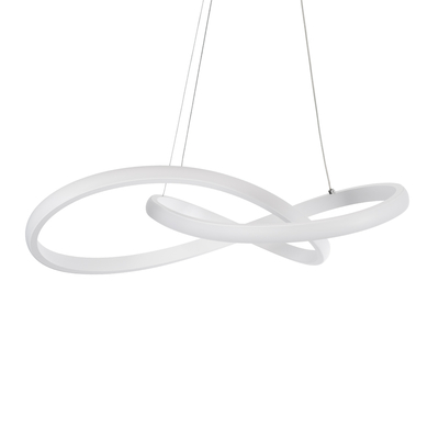 GloboStar® DEXTER 61050 Κρεμαστό Φωτιστικό Οροφής Design LED CCT 72W 8064lm 300° AC 220-240V - Εναλλαγή Φωτισμού μέσω Τηλεχειριστηρίου All In One Ψυχρό 6000k+Φυσικό 4500k+Θερμό 2700k Dimmable Φ56cm - Λευκό - 3 Years Warranty