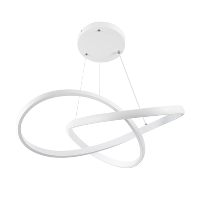 GloboStar® DEXTER 61050 Κρεμαστό Φωτιστικό Οροφής Design LED CCT 72W 8064lm 300° AC 220-240V - Εναλλαγή Φωτισμού μέσω Τηλεχειριστηρίου All In One Ψυχρό 6000k+Φυσικό 4500k+Θερμό 2700k Dimmable Φ56cm - Λευκό - 3 Years Warranty