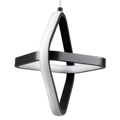 GloboStar® ROSE 61064 Κρεμαστό Φωτιστικό Οροφής Design LED CCT 22W 2640lm 300° AC 220-240V - Εναλλαγή Φωτισμού μέσω Διακόπτη On/Off All In One Ψυχρό 6000k+Φυσικό 4500k+Θερμό 2700k Μ24 x Π22 x Υ24cm - Μαύρο