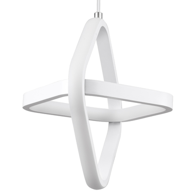 GloboStar® ROSE 61065 Κρεμαστό Φωτιστικό Οροφής Design LED CCT 22W 2640lm 300° AC 220-240V - Εναλλαγή Φωτισμού μέσω Διακόπτη On/Off All In One Ψυχρό 6000k+Φυσικό 4500k+Θερμό 2700k Μ24 x Π22 x Υ24cm - Λευκό