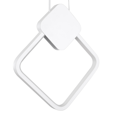 GloboStar® MARY 61083 Κρεμαστό Φωτιστικό Οροφής Design LED CCT 12W 1440lm 300° AC 220-240V - Εναλλαγή Φωτισμού μέσω Διακόπτη On/Off All In One Ψυχρό 6000k+Φυσικό 4500k+Θερμό 2700k Μ20 x Π2.3 x Υ28.5cm - Λευκό