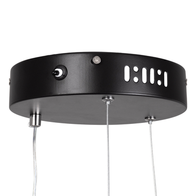 GloboStar® DIAMOND 61130 Κρεμαστό Φωτιστικό Δαχτυλίδι-Κύκλος LED CCT 45W 5230lm 360° AC 220-240V - Εναλλαγή Φωτισμού μέσω Τηλεχειριστηρίου All In One Ψυχρό 6000k+Φυσικό 4500k+Θερμό 2700k Dimmable Φ60cm - Μαύρο - 3 Years Warranty