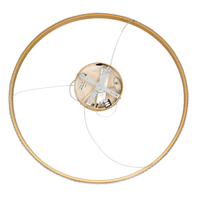 GloboStar® DIAMOND 61133 Κρεμαστό Φωτιστικό Δαχτυλίδι-Κύκλος LED CCT 67W 7689lm 360° AC 220-240V - Εναλλαγή Φωτισμού μέσω Τηλεχειριστηρίου All In One Ψυχρό 6000k+Φυσικό 4500k+Θερμό 2700k Dimmable Φ80cm - Χρυσό Βούρτσας - 3 Years Warranty
