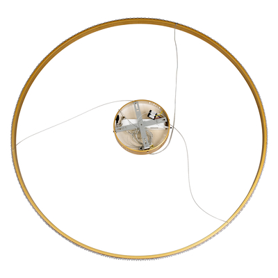 GloboStar® DIAMOND 61135 Κρεμαστό Φωτιστικό Δαχτυλίδι-Κύκλος LED CCT 75W 8743lm 360° AC 220-240V - Εναλλαγή Φωτισμού μέσω Τηλεχειριστηρίου All In One Ψυχρό 6000k+Φυσικό 4500k+Θερμό 2700k Dimmable Φ100cm - Χρυσό Βούρτσας - 3 Years Warranty