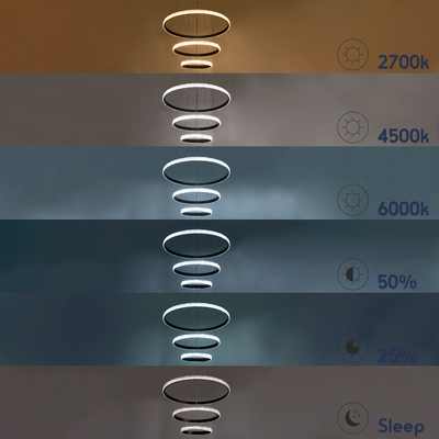 GloboStar® DIAMOND TRIO 61136 Κρεμαστό Φωτιστικό Δαχτυλίδι-Κύκλος LED CCT 100W 12123lm 360° AC 220-240V - Εναλλαγή Φωτισμού μέσω Τηλεχειριστηρίου All In One Ψυχρό 6000k+Φυσικό 4500k+Θερμό 2700k Dimmable Φ25+40+60cm - Μαύρο - 3 Years Warranty