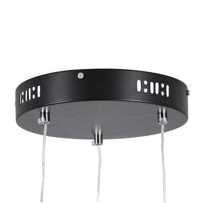 GloboStar® DIAMOND TRIO 61142 Κρεμαστό Φωτιστικό Δαχτυλίδι-Κύκλος LED CCT 100W 12123lm 360° AC 220-240V - Εναλλαγή Φωτισμού μέσω Τηλεχειριστηρίου All In One Ψυχρό 6000k+Φυσικό 4500k+Θερμό 2700k Dimmable Φ25+40+60cm - Μαύρο - 3 Years Warranty