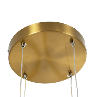 GloboStar® DIAMOND TETRA 61149 Κρεμαστό Φωτιστικό Δαχτυλίδι-Κύκλος LED CCT 150W 18379lm 360° AC 220-240V - Εναλλαγή Φωτισμού μέσω Τηλεχειριστηρίου All In One Ψυχρό 6000k+Φυσικό 4500k+Θερμό 2700k Dimmable Φ25+40+60+80cm - Χρυσό Βούρτσας - 3 Years Warranty