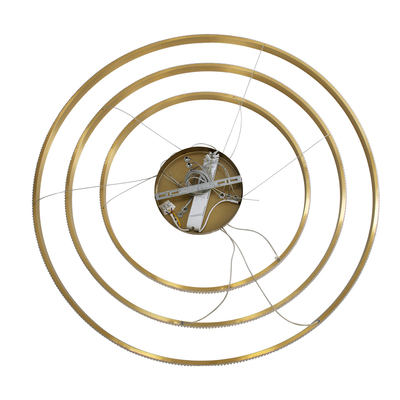 GloboStar® DIAMOND TRIO 61141 Κρεμαστό Φωτιστικό Δαχτυλίδι-Κύκλος LED CCT 150W 18379lm 360° AC 220-240V - Εναλλαγή Φωτισμού μέσω Τηλεχειριστηρίου All In One Ψυχρό 6000k+Φυσικό 4500k+Θερμό 2700k Dimmable Φ60+80+100cm - Χρυσό Βούρτσας - 3 Years Warranty