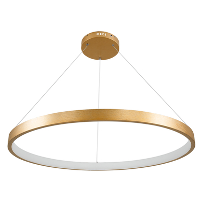 GloboStar® NEMESIS 61163 Κρεμαστό Φωτιστικό Δαχτυλίδι-Κύκλος LED CCT 67W 7689lm 360° AC 220-240V - Εναλλαγή Φωτισμού μέσω Τηλεχειριστηρίου All In One Ψυχρό 6000k+Φυσικό 4500k+Θερμό 2700k Dimmable Φ80cm - Χρυσό Βούρτσας - 3 Years Warranty