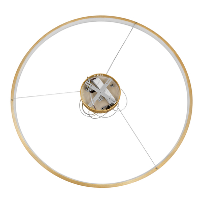 GloboStar® NEMESIS 61166 Κρεμαστό Φωτιστικό Δαχτυλίδι-Κύκλος LED CCT 75W 8743lm 360° AC 220-240V - Εναλλαγή Φωτισμού μέσω Τηλεχειριστηρίου All In One Ψυχρό 6000k+Φυσικό 4500k+Θερμό 2700k Dimmable Φ100cm - Χρυσό Βούρτσας - 3 Years Warranty