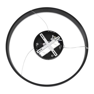 GloboStar® VENOM 61176 Κρεμαστό Φωτιστικό Δαχτυλίδι-Κύκλος LED CCT 45W 5269lm 120° AC 220-240V - Εναλλαγή Φωτισμού μέσω Τηλεχειριστηρίου All In One Ψυχρό 6000K+Φυσικό 4500K+Θερμό 2700K Dimmable Φ60cm - Μαύρο - 3 Years Warranty