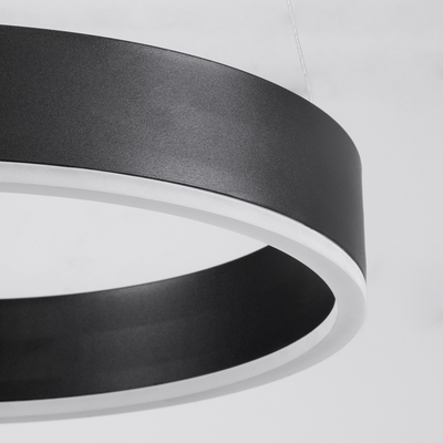 GloboStar® VENOM 61179 Κρεμαστό Φωτιστικό Δαχτυλίδι-Κύκλος LED CCT 67W 7863lm 120° AC 220-240V - Εναλλαγή Φωτισμού μέσω Τηλεχειριστηρίου All In One Ψυχρό 6000K+Φυσικό 4500K+Θερμό 2700K Dimmable Φ80cm - Μαύρο - 3 Years Warranty