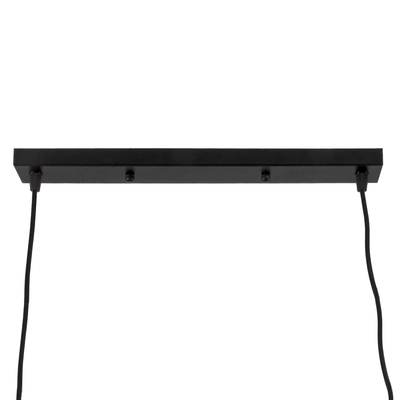 GloboStar® TRIANGLE 00611 Μοντέρνο Κρεμαστό Φωτιστικό Ράγα Δίφωτο 2 x E27 IP20 Μαύρο Μέταλλο - Μ60 x Π22 x Y130cm