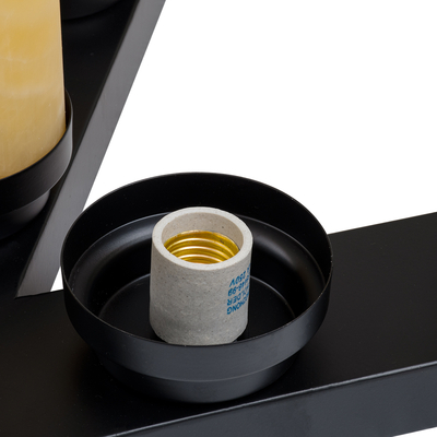 GloboStar® DOME 10001021 Vintage Κρεμαστό Φωτιστικό Ανάρτηση Πολύφωτο 9 x E27 Μαύρο Μέταλλο, Μπεζ Σχοινί με Μπεζ Όνυχα - Μ68 x Π60 x Υ50cm