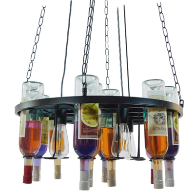 GloboStar® VINEYARD 10001139 Vintage Κρεμαστό Φωτιστικό Ανάρτηση Πολύφωτο 4 x E27 IP20 Μαύρο Μέταλλο με Διάφανο Γυαλί - Μ60 x Π60 x Υ20cm