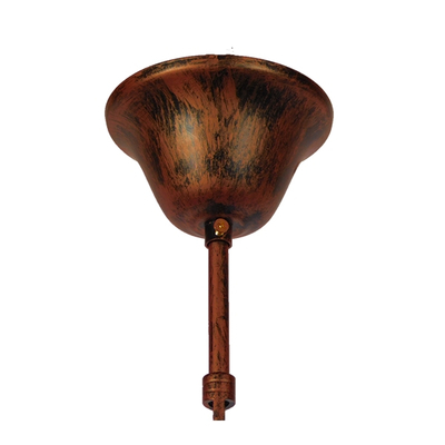 GloboStar® CAMELOT 10001191 Vintage Κρεμαστό Φωτιστικό Ανάρτηση Πολύφωτο 6 x E27 IP20 Χάλκινο Μέταλλο με Μπεζ Σχοινί - Μ92 x Π92 x Υ118cm