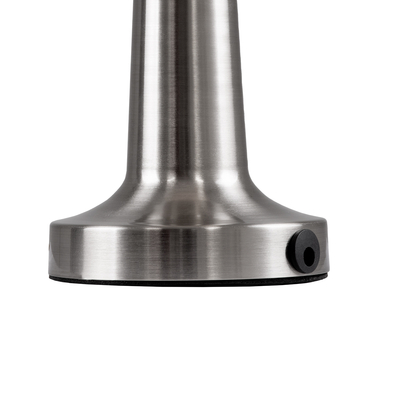 GloboStar® BELLA 76504 Μοντέρνο Επιτραπέζιο Φωτιστικό Πορτατίφ LED 1.5W 105lm 120° DC 5V Επαναφορτιζόμενο με Μπαταρία Li-ion 1800mAh - Διακόπτη Αφής με 3 Εντάσεις Φωτισμού Θερμό Λευκό 2700K Dimmable - Φ9 x 21cm - Ασημί