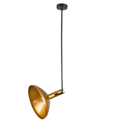 GloboStar® KATIE 00538 Μοντέρνο Φωτιστικό Οροφής Καμπάνα Μονόφωτο 1 x E27 IP20 Μαύρο & Χρυσό Μέταλλο - Μ30 x Π30 x Υ120cm