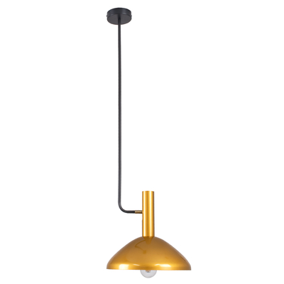 GloboStar® KATIE 00538 Μοντέρνο Φωτιστικό Οροφής Καμπάνα Μονόφωτο 1 x E27 IP20 Μαύρο & Χρυσό Μέταλλο - Μ30 x Π30 x Υ120cm