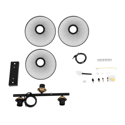 GloboStar® VERONA 00586 Μοντέρνο Κρεμαστό Φωτιστικό Ράγα Τρίφωτο 3 x E27 IP20 Μαύρο & Χρυσό Μέταλλο - Μ50 x Π28 x Υ20cm