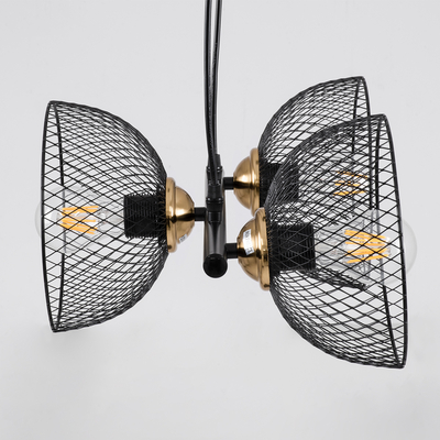 GloboStar® VERONA 00586 Μοντέρνο Κρεμαστό Φωτιστικό Ράγα Τρίφωτο 3 x E27 IP20 Μαύρο & Χρυσό Μέταλλο - Μ50 x Π28 x Υ20cm