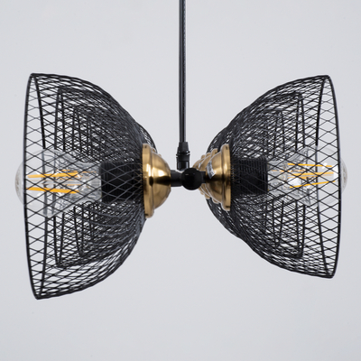 GloboStar® VERONA 00588 Μοντέρνο Κρεμαστό Φωτιστικό Ράγα Πολύφωτο 9 x E27 Μαύρο & Χρυσό Μέταλλο - Μ140 x Π28 x Υ20cm