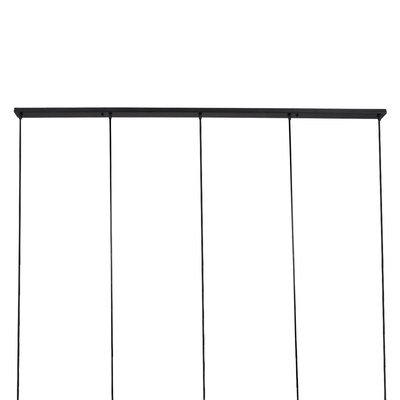 GloboStar® TRIANGLE 00608 Μοντέρνο Κρεμαστό Φωτιστικό Ράγα Πολύφωτο 5 x E27 IP20 Μαύρο Μέταλλο - Μ170 x Π22 x Y130cm