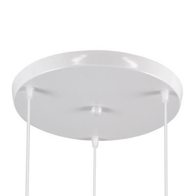 GloboStar® TRIANGLE 00617 Μοντέρνο Κρεμαστό Φωτιστικό Πλέγμα Τρίφωτο 3 x E27 IP20 Λευκό Μέταλλο - Μ49 x Π49 x Y130cm