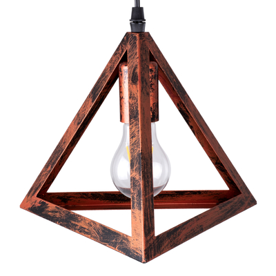 GloboStar® TRIANGLE 00623 Μοντέρνο Κρεμαστό Φωτιστικό Ράγα Τρίφωτο 3 x E27 IP20 Χάλκινο Μέταλλο - Μ70 x Π22 x Y130cm