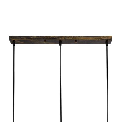 GloboStar® TRIANGLE 00624 Μοντέρνο Κρεμαστό Φωτιστικό Ράγα Τρίφωτο 3 x E27 IP20 Μπρούτζινο Μέταλλο - Μ70 x Π22 x Y130cm