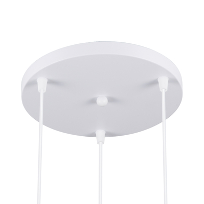 GloboStar® DILLON 00627 Μοντέρνο Κρεμαστό Φωτιστικό Καμπάνα Τρίφωτο 3 x E27 IP20 Λευκό Μέταλλο με Μπεζ Ξύλο - Μ26 x Π26 x Υ130cm