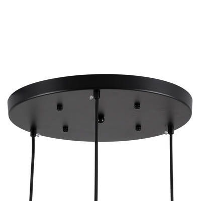 GloboStar® MONROE 00952 Μοντέρνο Κρεμαστό Φωτιστικό Μπάλα Τρίφωτο 3 x E27 IP20 Μαύρο Μέταλλο με Λευκό Γυαλί - Μ60 x Π60 x Υ50cm