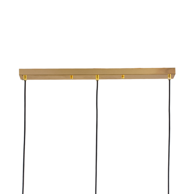 GloboStar® MONROE 00955 Μοντέρνο Κρεμαστό Φωτιστικό Ράγα Τρίφωτο 3 x E27 IP20 Χρυσό Μέταλλο με Λευκό Γυαλί - Μ74 x Π25 x Υ50cm