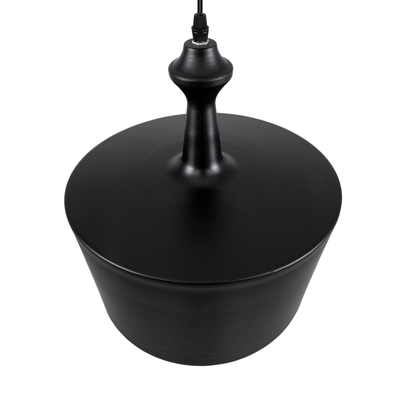 GloboStar® ROCKFORD 01287-A Μοντέρνο Κρεμαστό Φωτιστικό Καμπάνα Μονόφωτο 1 x E27 IP20 Μαύρο & Χρυσό Μέταλλο - Μ30 x Π30 x Y30cm