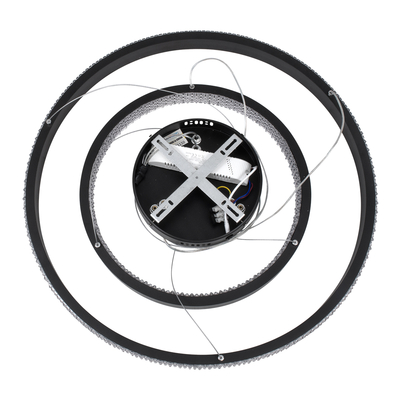 GloboStar® DIAMOND DUO 61150-DECO Κρεμαστό Φωτιστικό Δαχτυλίδι-Κύκλος LED CCT 75W 8743lm 360° AC 220-240V - Εναλλαγή Φωτισμού μέσω Τηλεχειριστηρίου All In One Ψυχρό 6000k+Φυσικό 4500k+Θερμό 2700k Dimmable Φ40+60cm - Μαύρο - 3 Years Warranty
