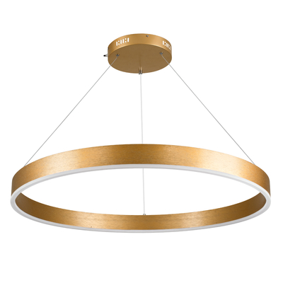 GloboStar® VENOM 61181 Κρεμαστό Φωτιστικό Δαχτυλίδι-Κύκλος LED CCT 67W 7863lm 120° AC 220-240V - Εναλλαγή Φωτισμού μέσω Τηλεχειριστηρίου All In One Ψυχρό 6000K+Φυσικό 4500K+Θερμό 2700K Dimmable Φ80cm - Χρυσό Βούρτσας - 3 Years Warranty