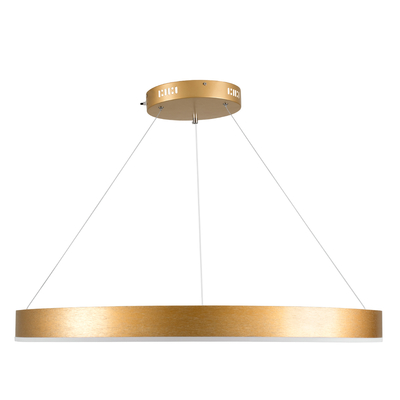 GloboStar® VENOM 61181 Κρεμαστό Φωτιστικό Δαχτυλίδι-Κύκλος LED CCT 67W 7863lm 120° AC 220-240V - Εναλλαγή Φωτισμού μέσω Τηλεχειριστηρίου All In One Ψυχρό 6000K+Φυσικό 4500K+Θερμό 2700K Dimmable Φ80cm - Χρυσό Βούρτσας - 3 Years Warranty