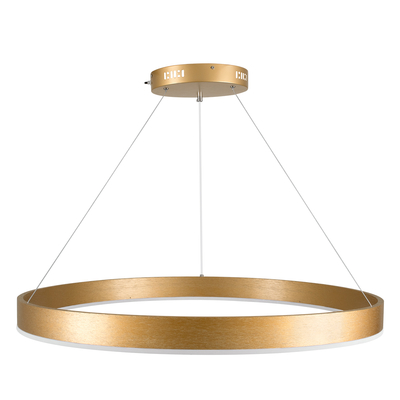 GloboStar® VENOM 61181 Κρεμαστό Φωτιστικό Δαχτυλίδι-Κύκλος LED CCT 67W 7863lm 120° AC 220-240V - Εναλλαγή Φωτισμού μέσω Τηλεχειριστηρίου All In One Ψυχρό 6000K+Φυσικό 4500K+Θερμό 2700K Dimmable Φ80cm - Χρυσό Βούρτσας - 3 Years Warranty