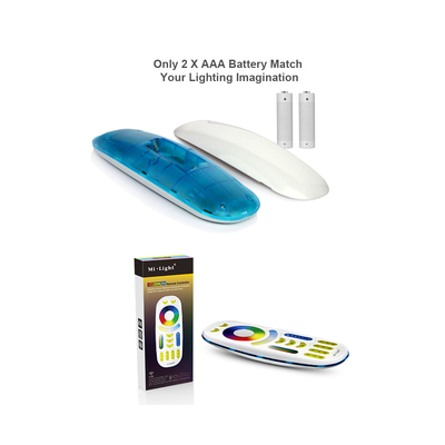 GloboStar® 73434 FUT092 Mi-Light Ασύρματο Χειριστήριο Αφής RF 2.4Ghz 4 Group για όλα τα RGBW+WW Mi-BOXER Controller DC 3V 2 x AAA - IP20 Λευκό - Μ13.7 x Π5.5 x Υ2cm - 5 Years Warranty