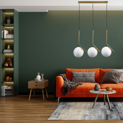 GloboStar® MONROE 00955 Μοντέρνο Κρεμαστό Φωτιστικό Ράγα Τρίφωτο 3 x E27 IP20 Χρυσό Μέταλλο με Λευκό Γυαλί - Μ74 x Π25 x Υ50cm