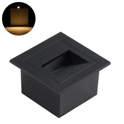 GLOBOSTAR® STEP-MINA 90625 Χωνευτό Αρχιτεκτονικό Φωτιστικό Διαδρόμου/Σκαλοπατιού LED 3W 330lm 30° DC 24V Αδιάβροχο IP65 Θερμό Λευκό 2700K Dimmable - Μαύρο - Μ8.3 x Π8.3 x Υ5cm - 3 Χρόνια Εγγύηση