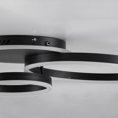 GloboStar® VENOM 61120 Φωτιστικό Οροφής Δαχτυλίδι-Κύκλος LED CCT 67W 8107lm 360° AC 220-240V - Εναλλαγή Φωτισμού μέσω Τηλεχειριστηρίου All In One Ψυχρό 6000k+Φυσικό 4500k+Θερμό 2700k Dimmable Φ25+40cm+BackLight - Μαύρο - 3 Years Warranty