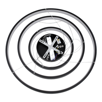 GloboStar® NEMESIS TRIO 61170 Κρεμαστό Φωτιστικό Δαχτυλίδι-Κύκλος LED CCT 120W 14723lm 360° AC 220-240V - Εναλλαγή Φωτισμού μέσω Τηλεχειριστηρίου All In One Ψυχρό 6000k+Φυσικό 4500k+Θερμό 2700k Dimmable Φ40+60+80cm - Μαύρο - 3 Years Warranty