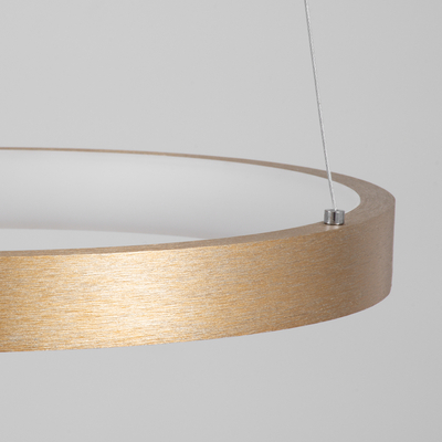 GloboStar® NEMESIS TRIO 61172-DECO Κρεμαστό Φωτιστικό Δαχτυλίδι-Κύκλος LED CCT 120W 14723lm 360° AC 220-240V - Εναλλαγή Φωτισμού μέσω Τηλεχειριστηρίου All In One Ψυχρό 6000k+Φυσικό 4500k+Θερμό 2700k Dimmable Φ40+60+80cm - Χρυσό Βούρτσας - 3 Years Warranty